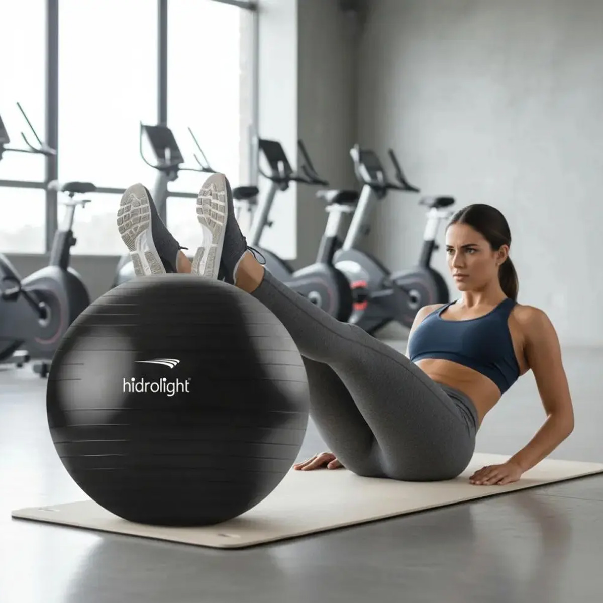 Bola de Pilates e Exercício Preta 85cm Hidrolight