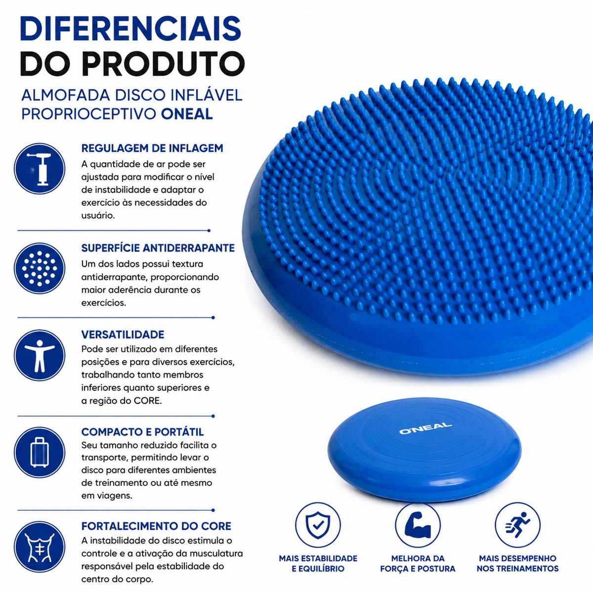Disco de Equilíbrio Proprioceptivo Oneal Azul
