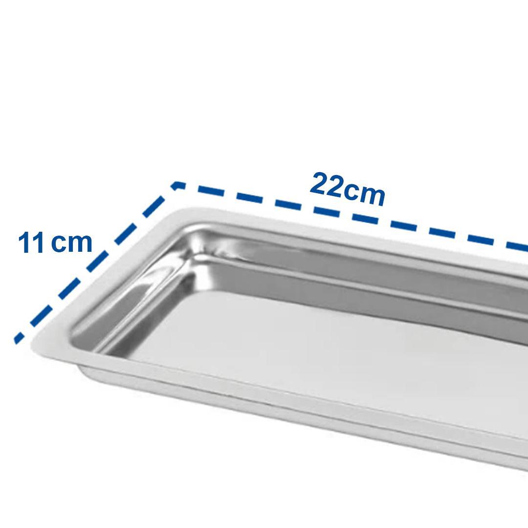 Bandeja Inox Retangular Lisa 22x11x2cm