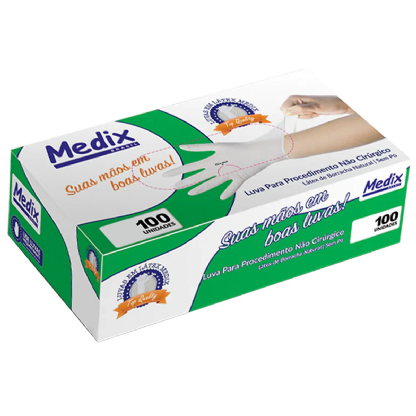 Luva Latex de Procedimento Sem Pó 100 Un Medix