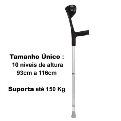 Muleta Canadense Sequencial Fixa Premium 150kg Ponteira 7/8