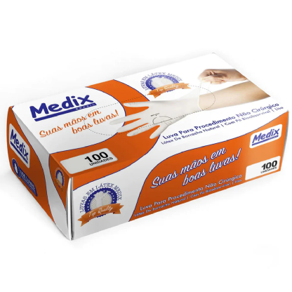 Luva Látex de Procedimento Não Cirúrgico Medix 100UN
