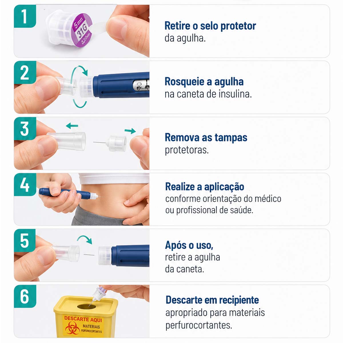 Agulha Hipodérmica Caneta Insulina Uniqmed